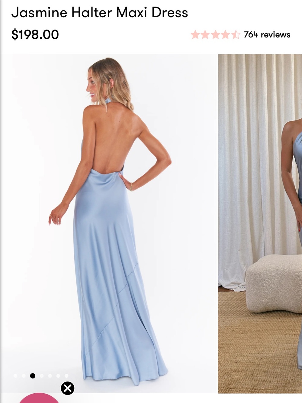 Show Me Your MuMu LIKE NEW Jasmine Halter Maxi Dress - Light Blue